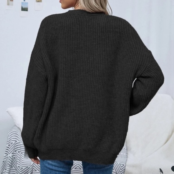 Soft knit drop shoulder oversized cardigan sweater tan - Picture 13 of 16